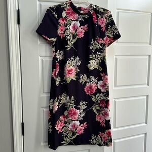 Purple floral A line dress